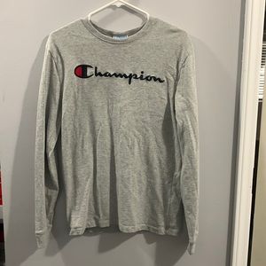 Men’s Champion Light Grey Long Sleeve T-Shirt